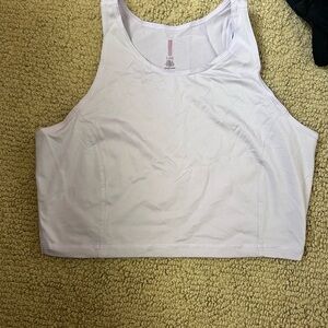 Lucy Pastel Lavender High-Neck Crop Sports Bra